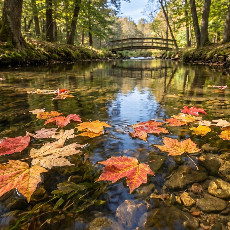Leaves in a Stream coping card for anxiety